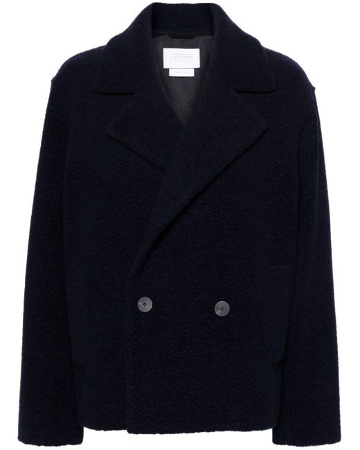 Harris Wharf London Blue Bouclé Cropped Jacket