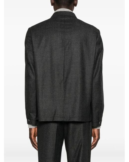 Barena Black Button-Fastening Patch-Pocket Jacket for men