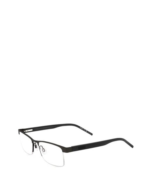 HUGO White Rectangle-Frame Glasses for men