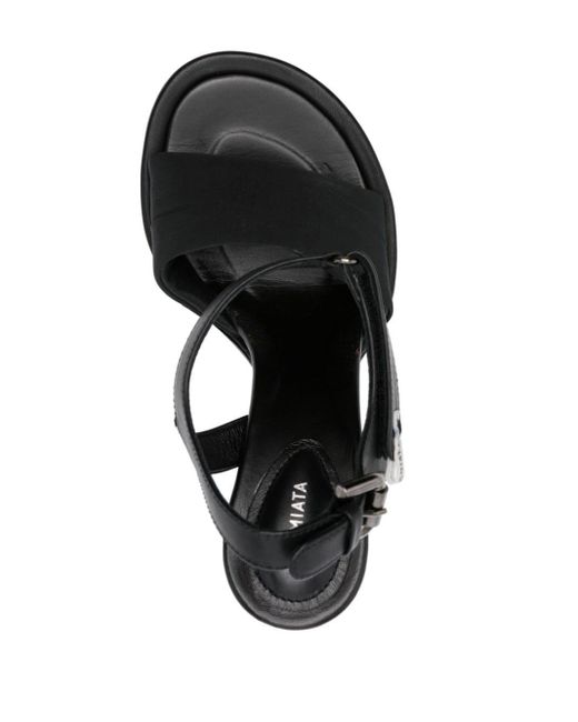 Sandalias con tacón de 95 mm Premiata de color Black