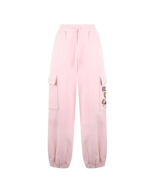 Moschino Pink Pantalon De Jogging À Motif Teddy Bear