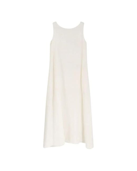 Co.Go White Sleeveless Flared Long Dress