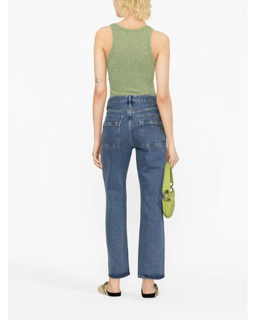 Agolde Blue Cargo Straight-Leg Jeans