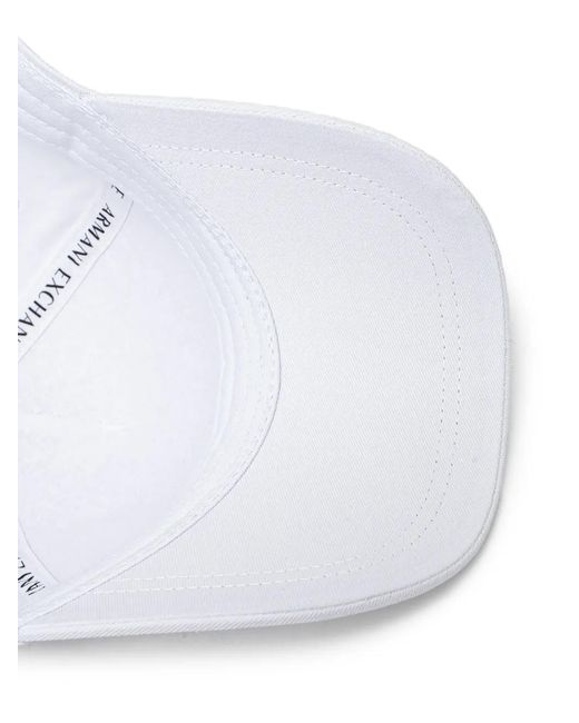 ARMANI EXCHANGE White Embroidered-Logo Baseball Cap