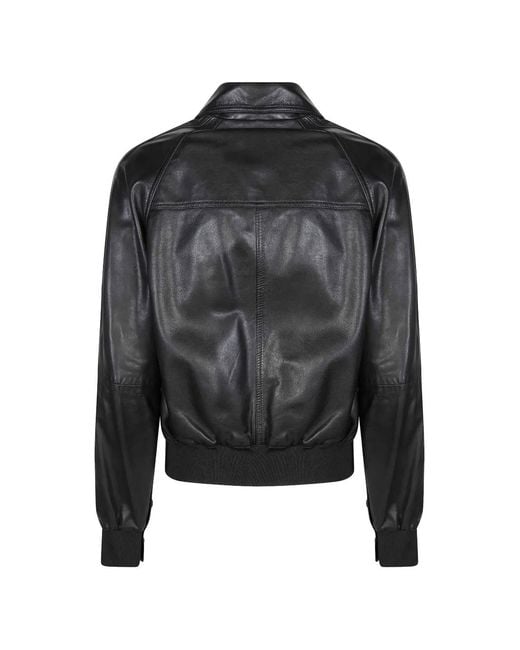 Pinko Black Collared Bomber Jacket