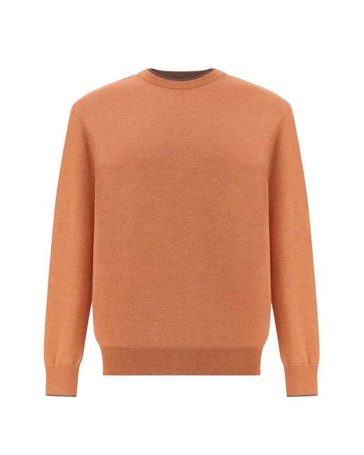 Paul & Shark Orange Contrast-Trim Crew-Neck Sweater for men