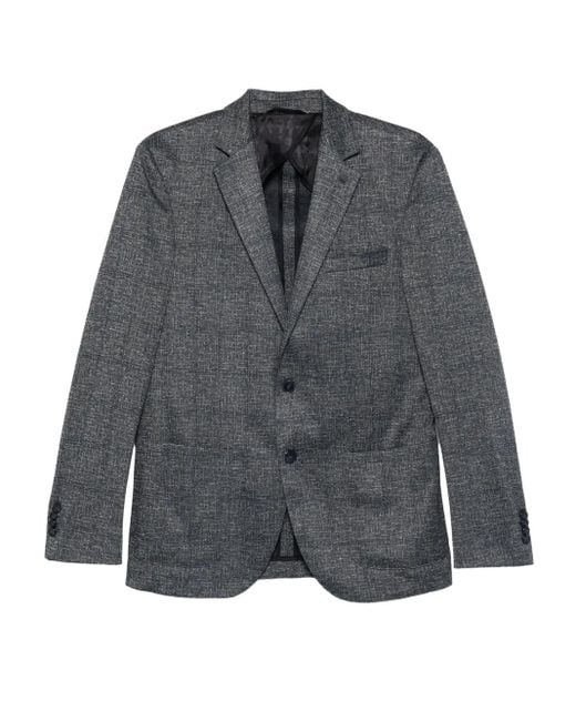Karl Lagerfeld Gray Textured Two-Button Jacket for men