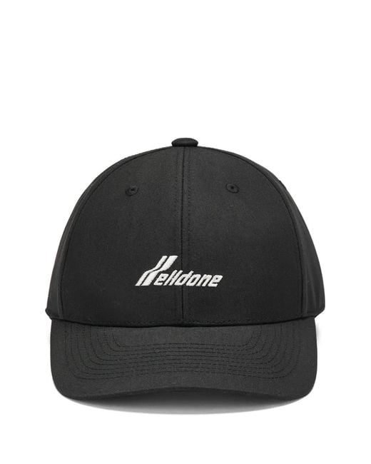 we11done Black Logo-Embroidered Baseball Cap for men