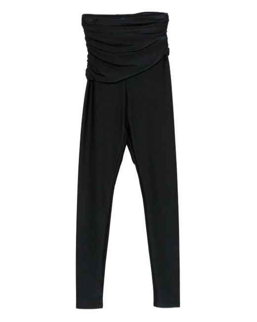 ANDAMANE Black Vicki Draped-Waist Leggings