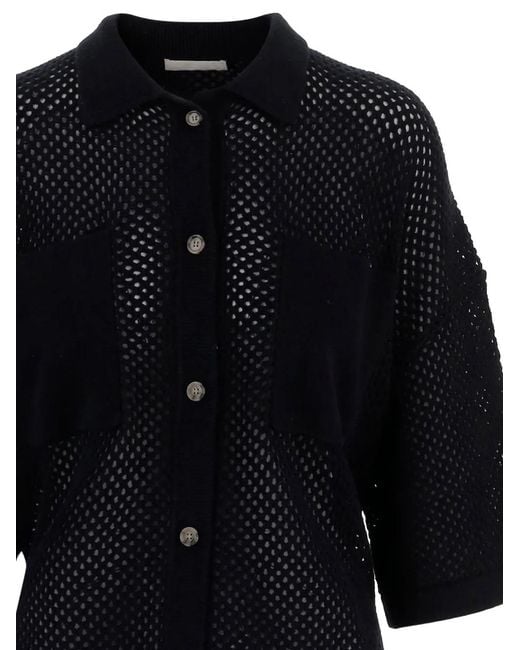 Allude Black Openwork Cardigan