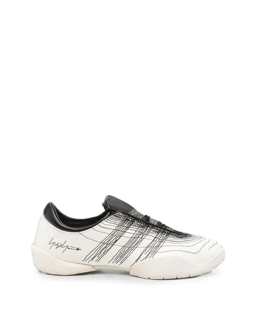 Y-3 White Logo-Embroidered Sneakers for men