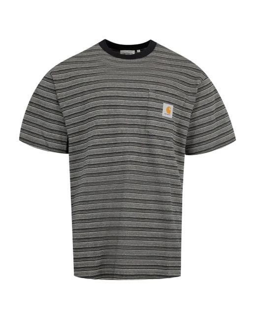 Carhartt Gellar T-Shirt mit gestreifter Tasche in Gray für Herren