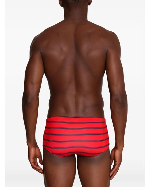 Amir Slama Red Striped Swimming Trunks for men