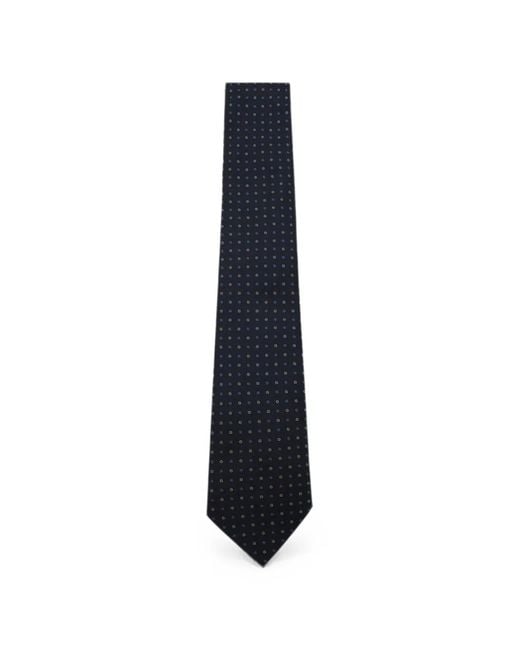 Canali Blue Geometric-Print Silk Tie for men