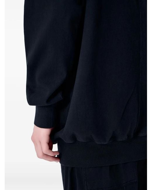 Rick Owens Blue Drawstring Cotton Hoodie for men