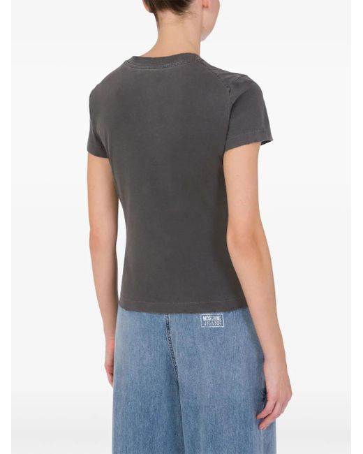 Moschino Gray Logo-Print T-Shirt