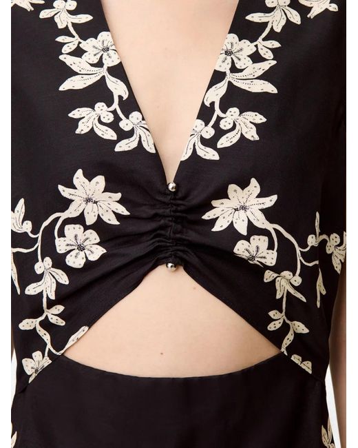 Claudie Pierlot Midi-Jurk Met Bloemenprint in het Black