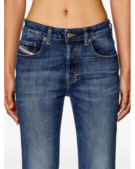 DIESEL Blue Medium Wash Straight-Leg Denim Pants