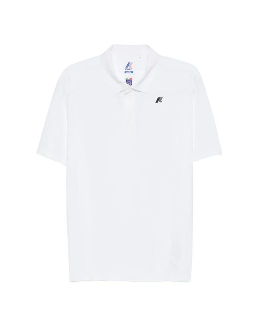 K-Way White X Italian Golf Federation Swing Logo-Patch Polo Shirt for men