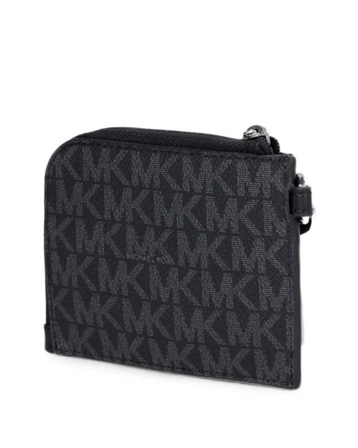 Michael Kors Black Monogram-Pattern Cardholder for men