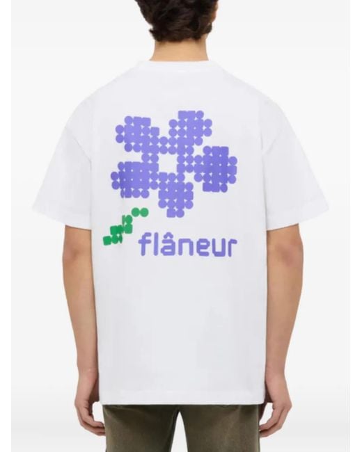 flâneur White Cotton T-Shirt for men