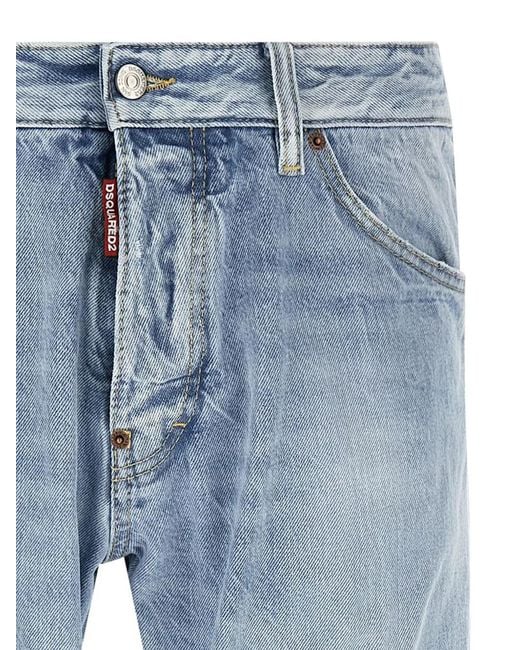 DSquared² Blue Belt-Loop Ripped Jeans for men