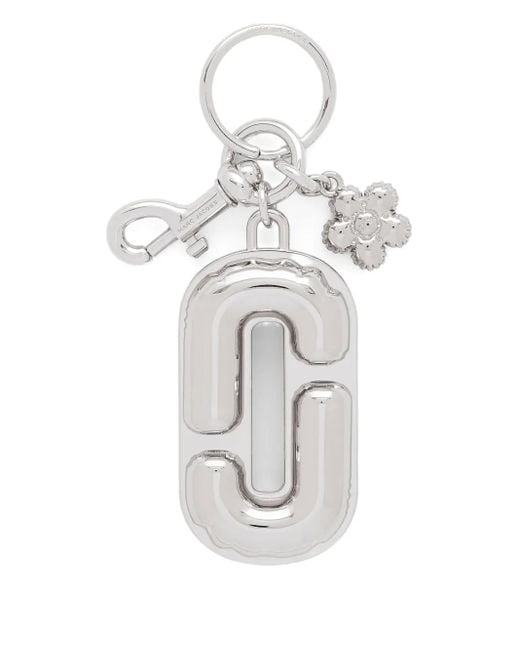 Marc Jacobs Gray The J Marc Schlüsselanhänger Mit Blumenverzierung