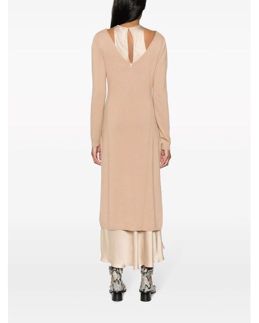 Twinset Natural Long-Sleeve Layered Jumper Dress