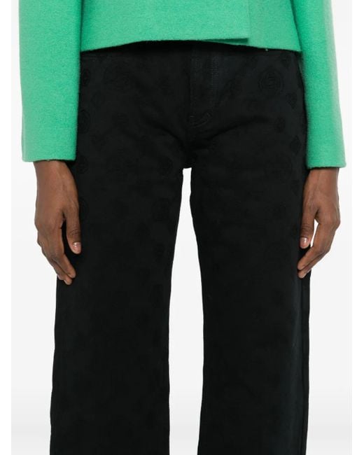Casablanca Black Monogram-Print Jeans