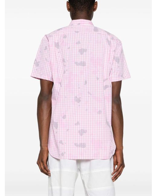Comme des Garçons Gingham-check Cotton Shirt in het Pink voor heren