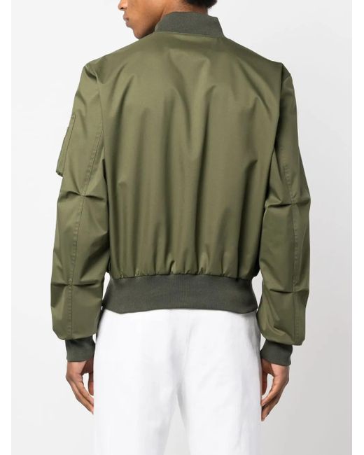 Kiton Green Zip-Up Bomber Jacket for men