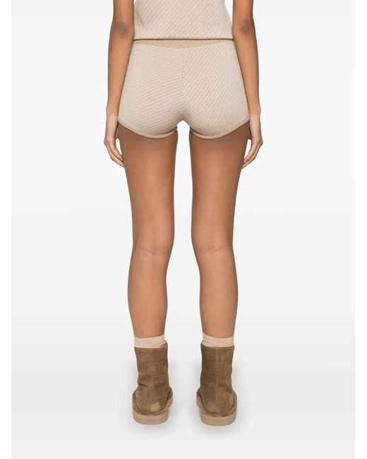 Fendi Natural Ff Wool Shorts
