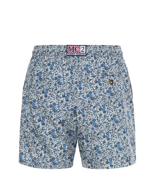 Mc2 Saint Barth Blue Lighting Floral-Print Swim Shorts for men
