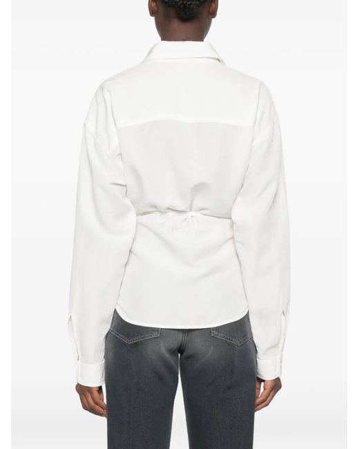 DIESEL White Blouse À Design Cache-Cœur