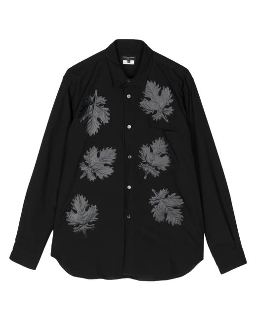 Comme des Garçons Black Leaf-Appliqué Buttoned-Up Shirt for men
