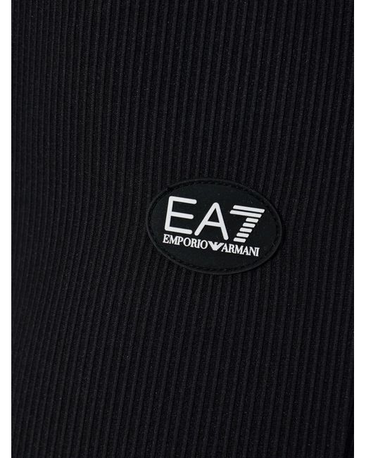 EA7 Geribbelde Trainingsbroek in het Black
