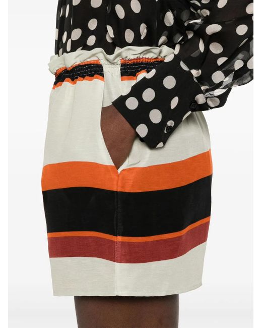 Raquel Diniz Multicolor Shorts In Linen And Silk Blend