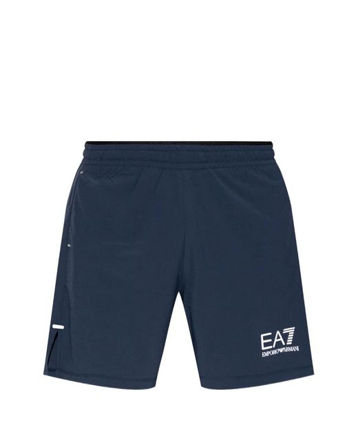 EA7 Blue Short À Logo Imprimé for men