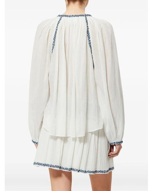 Isabel Marant White Lena Ecru Cotton T-Shirts Tops