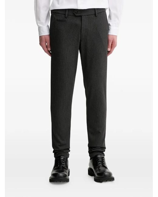 Les Deux Black Button-Fastening Tailored Trousers for men