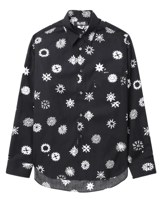 COMME DES GARÇON BLACK Black Graphic-Print Cotton Shirt