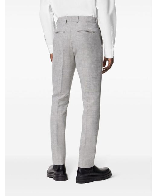 Versace Gray Tailored Slim-cut Trousers for men