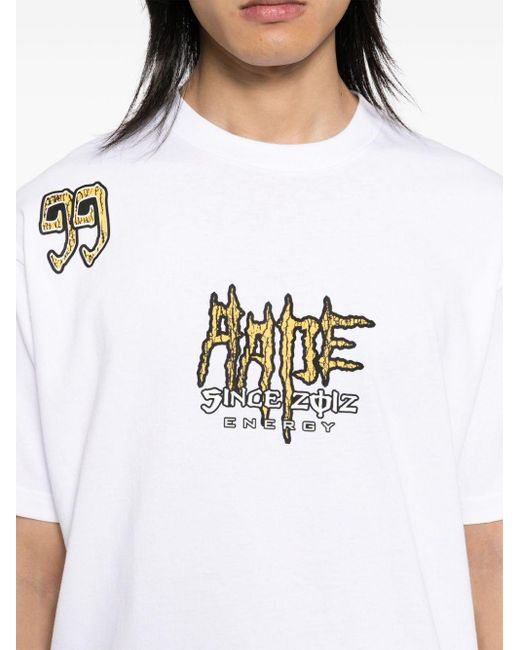 Aape By A Bathing Ape White Graphic Print Jersey Tee for men