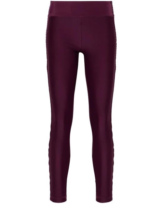 Versace Jeans Couture Purple Logo Tape Stretch Leggings