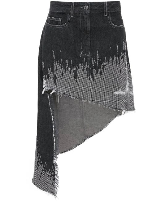 J.W. Anderson スタッズ アシンメトリー デニムスカート Gray