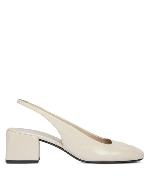 Courreges Natural Slingback Heeled Pumps