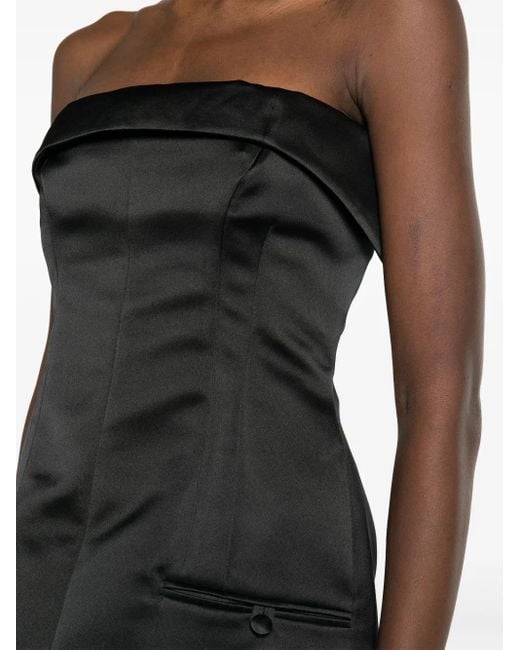 Philosophy Di Lorenzo Serafini Black Strapless Satin Minidress
