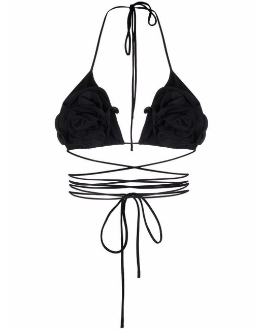 Magda Butrym Floral-effect Bikini Top in Black - Lyst