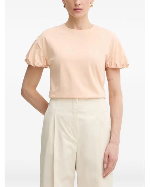 Twinset White Puff-Sleeve T-Shirt