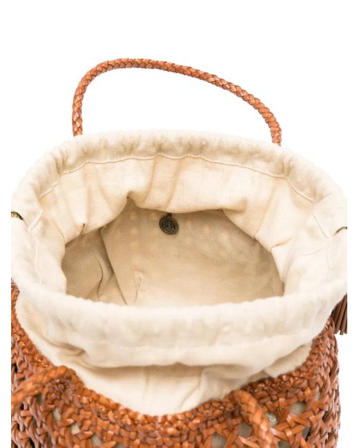 Dragon Diffusion Brown Small Juventus Braided Bucket Bag